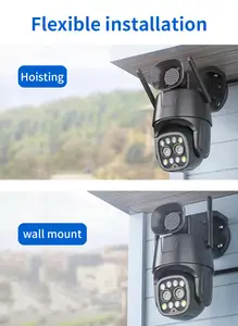 Kamera IP CCTV keamanan 4K, kamera keamanan IP 8MP WiFi luar ruangan, kamera jaringan termal Digital PTZ dengan Audio dua arah untuk aman di rumah