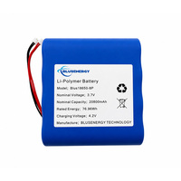 Batería Recargable de Estado Sólido Personalizada de 3.7V 20800mAh, 500 Ciclos, Soft-Pack 18650, para Rastreador GPS, Altavoz Portátil, Dispositivo Médico