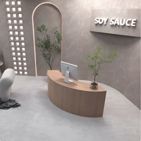 M2 Display Salon Design Magasin moderne Design Nail Shop Vitrine Logo LED Boutique de vêtements Beauté Spa Bureau de réception en bois