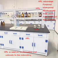Bancs de travail de laboratoire sur mesure, ignifuges, en stratifié compact HPL, résistants aux produits chimiques, bureaux pour médecins, comptoirs antibactériens en HPL pour hôpitaux