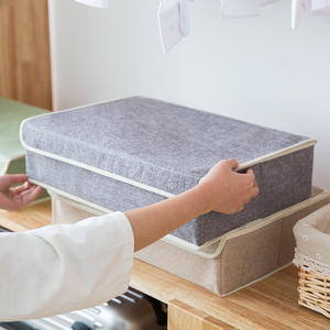 Ensemble de boîtes de rangement pour sous-vêtements <span class=keywords><strong>YOUNA</strong></span>, tissu non tissé, pliable, fait à la main, 46x31x12cm, boîte de rangement à quatre tiroirs pour la chambre à coucher, grille - Product Image 5