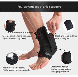 Running Basketball Injury Recovery Sprain Lace up Adjustable Sport <b>Foot</b> Support Ankle Brace - Product Image 4