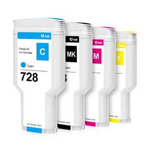 300ml 728 tương thích sắc tố cho hộp mực với một thời gian sử dụng chip cho HP Designjet T850 t950 máy in phun (đa-màu) - Product Image 1
