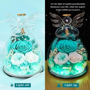 Preserved Rose Forever Flower in Glass Angel Figurines Fresh Flowers for Delivery <b>Prime</b> for Mom Real Roses for Sister Wife - Product Image 3