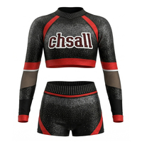 Conjunto de Uniforme de Porristas de Alta Calidad con Pedrería Brillante para Prácticas y Competiciones