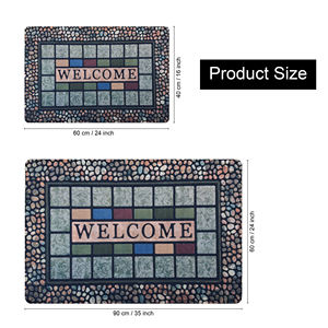 Tapis de porte d'entrée intérieur moderne en poils de boucle Tapis en caoutchouc antidérapant pour sol Tapis d'entrée lavable pour usage domestique - Product Image 5