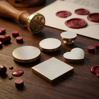 Sceau de cire personnalisé vierge en laiton, tête ronde, pour invitations de mariage personnalisées et artisanat fait main