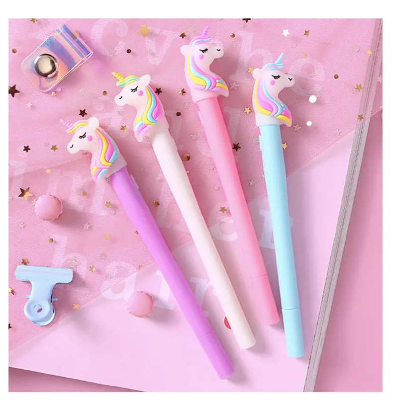 Wholesale Kids Cute Unicorn LED Light up Ball Pen with Picture
