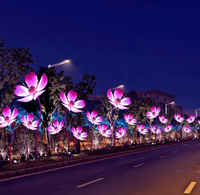 Lampu Bunga Logam 50W Motif Kelopak Akrilik Tema Kastil Dekorasi Jalan Lanskap untuk Natal Peringkat IP65