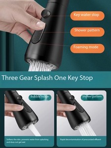 Robinet de salle de bains et de cuisine à deux vitesses à un bouton avec <span class=keywords><strong>bras</strong></span> de <span class=keywords><strong>douche</strong></span> anti-éclaboussures Accessoire <span class=keywords><strong>pour</strong></span> artefact d'eau à usage domestique - Product Image 2