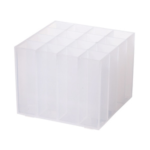 Pen Holder Square Frosted Plastic 16 Compartment Desktop Organizer For Makeup And Eyebrow Pens - Product Image 5