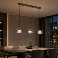 Luminaire suspendu en verre de luxe italien, minimaliste, multi-têtes, lampe de plafond pour salle à manger, éclairage LED pour îlot