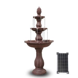 Air Mancur Taman Dekoratif Resin 3 Tingkat Portabel Tenaga Surya Buatan Tangan untuk Mandi Burung - Product Image 1