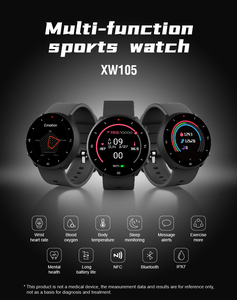Nouvelle <span class=keywords><strong>montre</strong></span> intelligente électronique multifonctionnelle XW105 2026 pour hommes et femmes, moniteur de forme <span class=keywords><strong>physique</strong></span>, moniteur de fréquence cardiaque, moniteur de sommeil, moniteur d'oxygène - Product Image 2