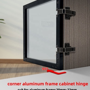 Bisagra hidráulica de 180 grados para puerta de gabinete de esquina con cierre suave, marco de aluminio de 90 grados para baño, cocina, hotel - Product Image 6