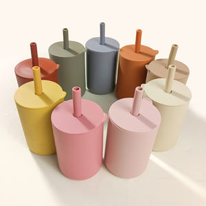 Bebek silikon pipetli bardak organik BPA ücretsiz gıda sınıfı bebek sızdırmaz içme fincan düşük adedi - Product Image 6