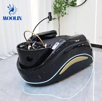 Cama de Spa Japonesa Eléctrica de Lujo Moolin con Cascada, Lavacabezas, Masaje y Pedicura, Cama Facial, Mobiliario para Salón de Belleza