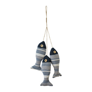 Mediterranean Style Fabric Fish Wall Hangings Horizontal Stripe Morandi Colors Home Decor Hanging Items Irregular Shape - Product Image 4