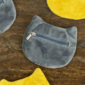 Porte-monnaie en tissu brodé avec illustration de chat Nathalie Le Let, style japonais, visage de chat, dessin animé, mignon, petit sac de rangement - Product Image 4