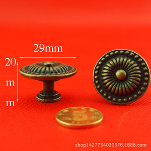 Tirador de Mueble Redondo de Aleación, 29mm de Diámetro, 20mm de Altura, Diseño Retro, Perilla para Cajón y Armario CD54 - Product Image 2