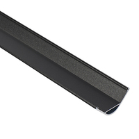 Profilé LED en aluminium anodisé noir à angle droit, avec couvercle en PC opale, à montage en surface pour éclairage d'ambiance de plafond, mur ou armoire - Meilleures ventes