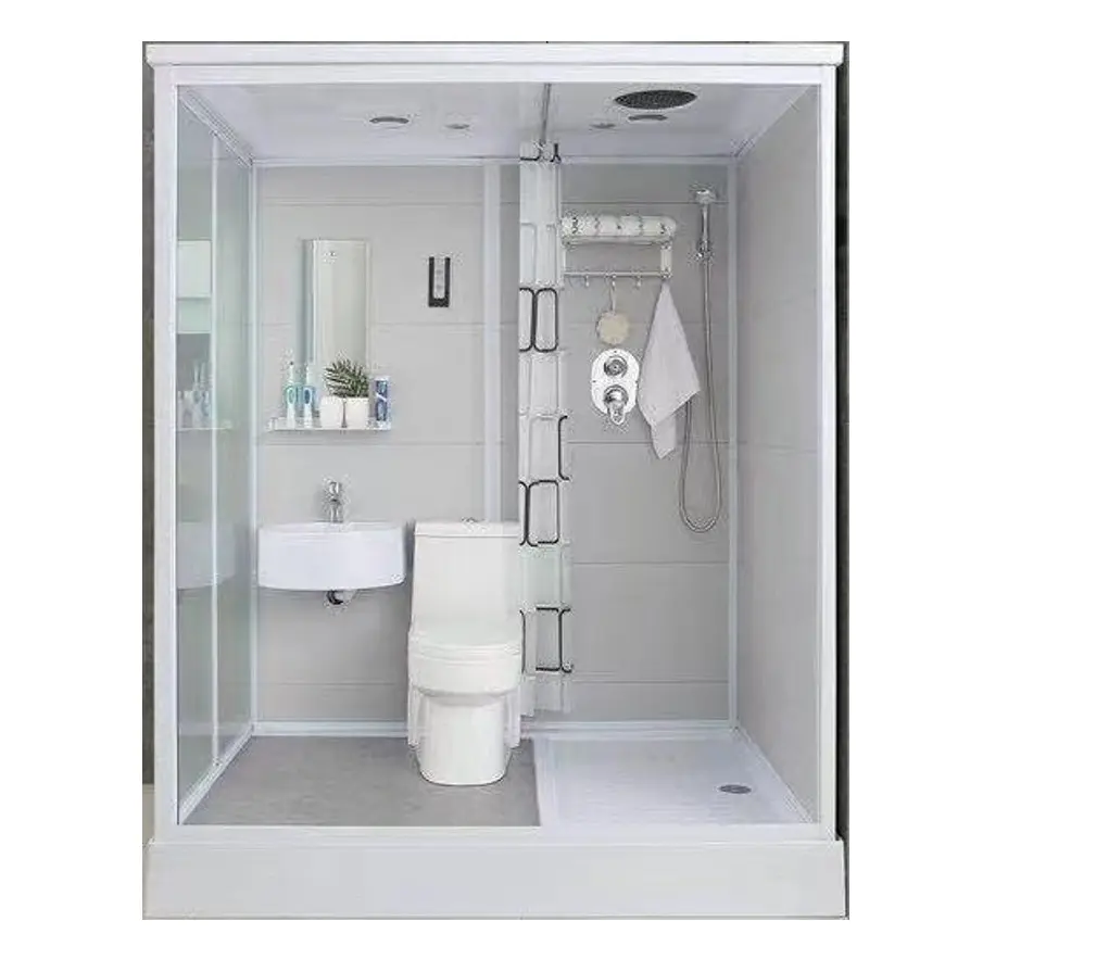 PFR Indoor All In One Portable Bathroom Prefab Shower Room With Toilet Shower Rooms Cabin Prefab