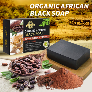 Jabón orgánico limpiador de piel con extracto natural de plantas, jabón artesanal, exfoliación suave, jabón negro africano - Product Image 2