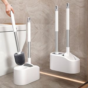 Ensemble de brosses de toilette avec support, manche long, design ergonomique pour le nettoyage de la salle de bain - Product Image 1