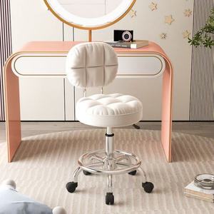 Wholesale Adjustable Hydraulic Round Roller Pedicure Stool Chair With Wheels Beauty <b>Salon</b> Technician Massage Table Living Room - Product Image 3