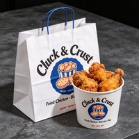Sacs en papier kraft biodégradables et écologiques personnalisés avec logo pour la vente en gros, pour l'emballage de burgers, frites, poulet frit et de restauration rapide