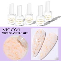 Vernis à ongles gel 15ml FC45 style influenceur, effet coquille de mica, paillettes, strass, adhésif, imperméable, style sequins, personnalisé
