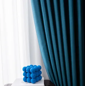 Wholesale Thermal Insulated Emboss Plain Color Window Blackout Curtain Drapes