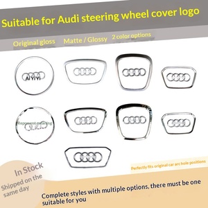 Funda para <span class=keywords><strong>Volante</strong></span> de Audi A6L A4L A8L Q7 Q5L OLIVER con Cubierta de Bocina, Emblema, Anillo <span class=keywords><strong>Brillante</strong></span> y Marco <span class=keywords><strong>Brillante</strong></span> - Product Image 2