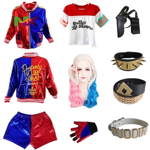 Costume da Cosplay <span class=keywords><strong>Harley</strong></span> <span class=keywords><strong>Quinn</strong></span> per Ragazze e Donne, Giacca Cucita, Pantaloncini, Maglietta, Guanti, Costume per Feste, Purim e Halloween - Product Image 5