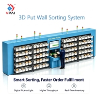 Système de tri mural modulaire pour colis, adapté aux hubs de livraison, aux centres de distribution et aux entrepôts de vente en ligne, avec stockage et flux de travail personnalisables