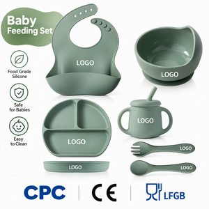 Silicone Kid Baby Feed ciotola stoviglie aspirazione <span class=keywords><strong>da</strong></span> pranzo Set di piatti bambino tovaglietta cucchiaio piatto diviso bambino - Product Image 1