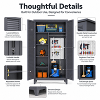 Armoire de rangement en acier économique et assemblable avec portes à double battant pour balcon d'appartement