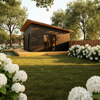 Maison modulaire préfabriquée en conteneur avec structure en acier étanche, maisonnette extensible pour chambre et salle de bain, usage hôtelier