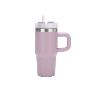 Vaso Térmico de Acero Inoxidable de Doble Pared de 14oz Libre de BPA con Asa y Tapa con Popote, 16 Colores, Taza de Viaje Personalizada para Coche - Product Image 1