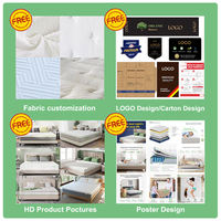 Échantillon Gratuit Usine Matelas Hôtelier Confort Royal en Latex Naturel Taille King Queen avec 7 Zones à Ressorts Ensachés et Mousse Éponge