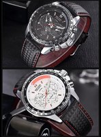 Montre à quartz simple et luxueuse pour homme MEGIR, best-seller, 1010G - Bracelet en silicone, résistante à l'eau, sportive