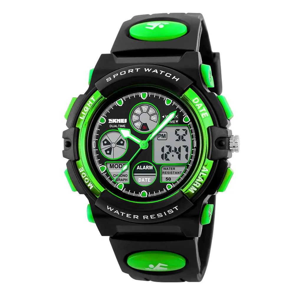 SKMEI 1163 Children Led Digital Dual Display Wristwatches Boys Quartz Watch Multifunction 50M Waterproof Kids Sports Watches
