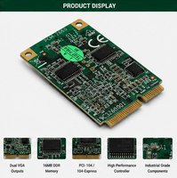 Tarjeta Gráfica Dual VGA Mini PCI-E PCM-2680 para Reemplazo de Equipos de Automatización Médica CNC