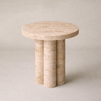 Table d'appoint en marbre Newstar, table d'appoint de luxe en marbre naturel, table de chevet Rosso Levanto
