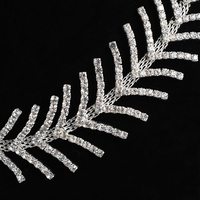 Nuevo Diseño, 1 Yarda de Cinta de Cristal Transparente con Piedras de Cristal, Adorno de Costura, Cadena de Cristal de Imitación