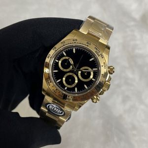 Relojes Mecánicos Automáticos de Oro al por Mayor para Hombre, Reloj Cronógrafo con Esfera Negra, Marcadores Luminosos y Bisel Taquímetro - Product Image 6