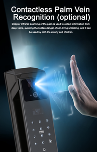 TYSH alüminyum alaşım gerçek zamanlı interkom Palm ven 3D yüz tanıma parmak izi biyometrik IC kart Tuya WiFi akıllı dijital kapı - Product Image 3