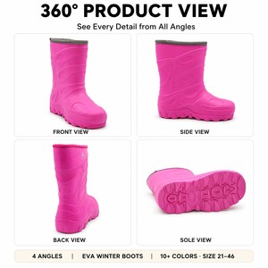 Custom Ultra Lightweight EVA Snow Rain Boots Thick Plush Interior Mid Calf Waterproof Anti Slip Cold Winter Mud Rain <strong>Wellies</strong> - Product Image 3