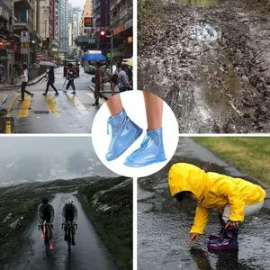 Couvre-Chaussures Imperméables en Silicone Unisexe, Protections pour Jours <span class=keywords><strong>de</strong></span> <span class=keywords><strong>Pluie</strong></span> en Intérieur Extérieur, Anti-Poussière et Antidérapants - Product Image 5