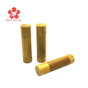 Tubo di bambù del rossetto del balsamo per le labbra piccolo all'ingrosso 5ml 5g per il pacchetto cosmetico BJ-365B